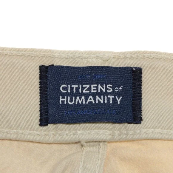 Citizens of Humanity NWT 5 Pocket Jean Cut Pants Size 36 US Solid Beige Cotton